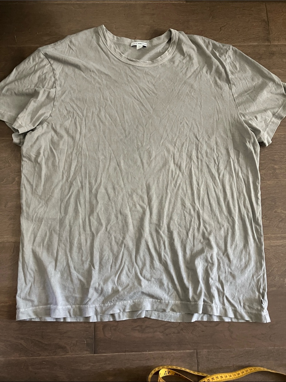 James Perse Men's Crewneck Tee in Light Gray made in USA. 100% cotton
